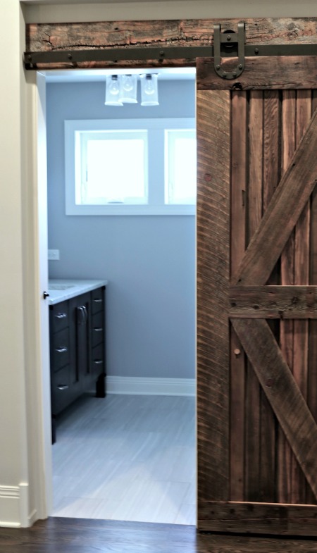 Bathroom Trends Farmhouse Inspiration Sliding Barn Doors @SoChicLife