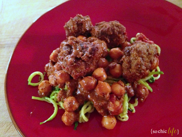 Curry Meatballs & Zucchini Pasta