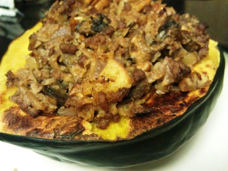 cauliflower rice stuffed acorn squash #paleo