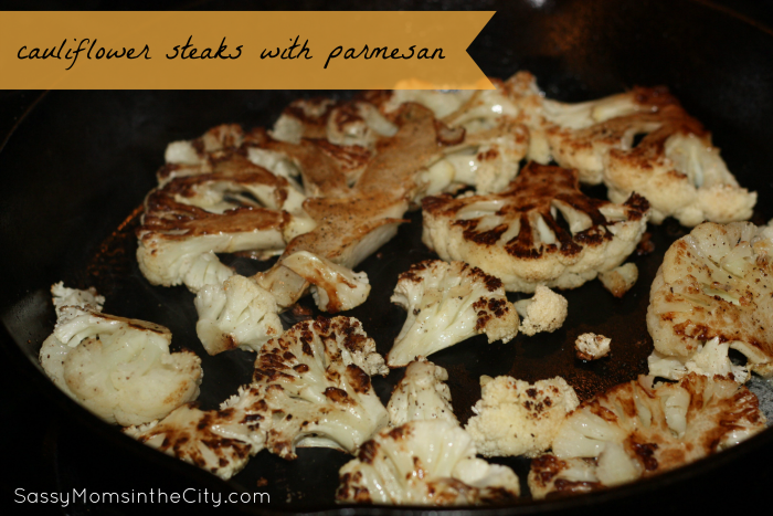 cauliflower steaks with parmesan – adapted from chef michael chiarello