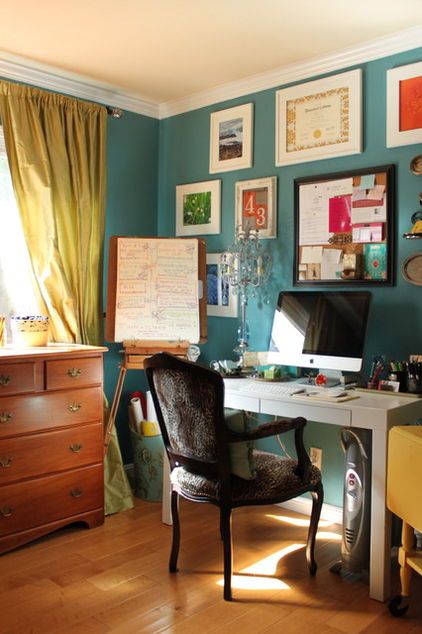 teal blue office 