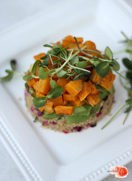 quinoa butternut squash stacks