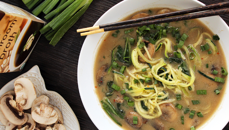 Spicy Miso Mushroom Noodle Bowl from inspiralized.com