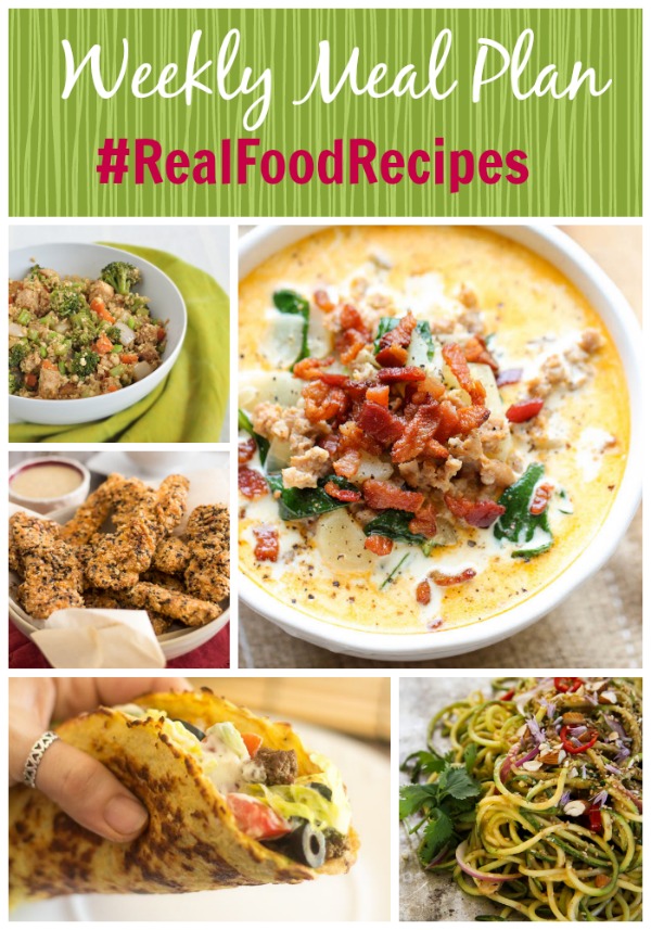 real food recipe round up + weekly meal plan august 30th