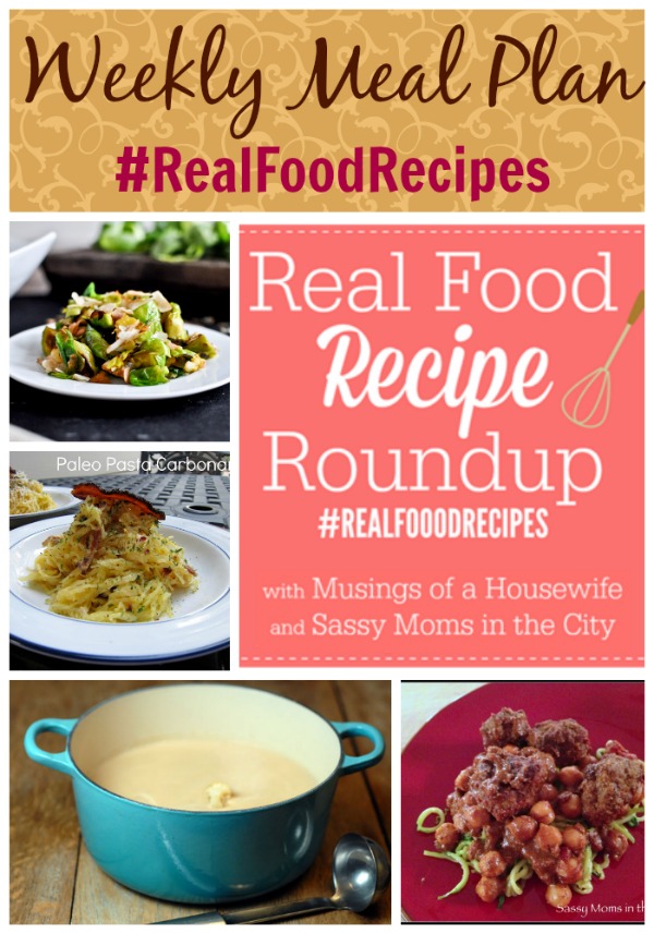 weekly meal plan featuring roasted cauliflower soup toasted coconut brussel sprouts