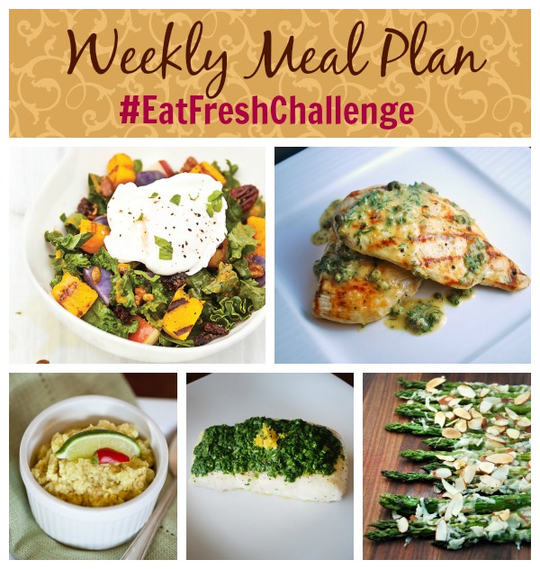 real food recipes round up + weekly meal plan october 5th