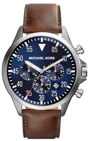 MICHAEL Michael Kors Michael Kors 'Gage' Chronograph Leather Strap Watch