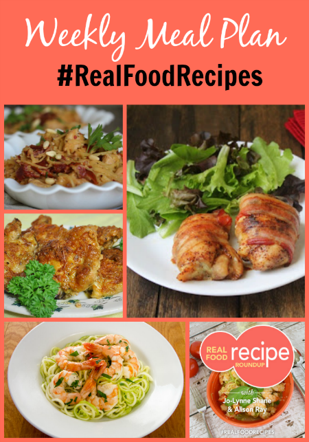 weekly meal plan featuring bacon wrapped chicken