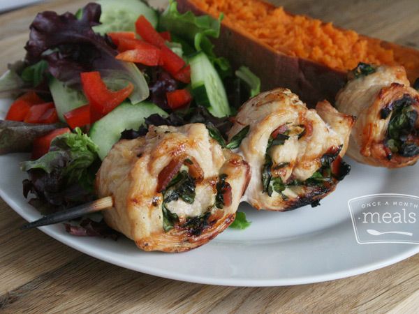 real food recipe round up + weekly meal plan featuring Gluten Free Dairy Free Chicken Pinwheels