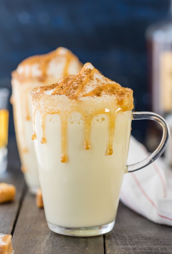 Unique Holiday Cocktails Salted Caramel Eggnog via @SoChicLife