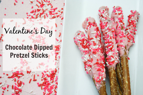 Valentine’s Day Chocolate Dipped Pretzels